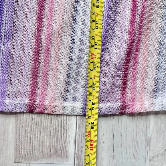 Haute Hippie Boho Pink & Purple Striped Beach Cover Up Dress w/ Pockets | Size M - Picture 5 of 12